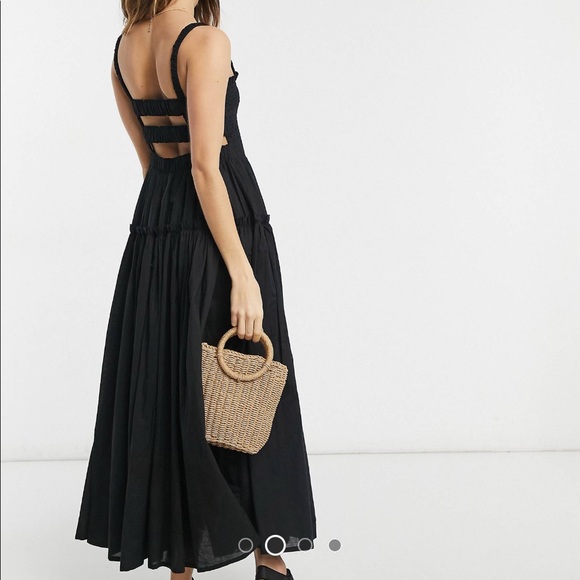 ASOS DESIGN black midi dress size 4 - Picture 6 of 8